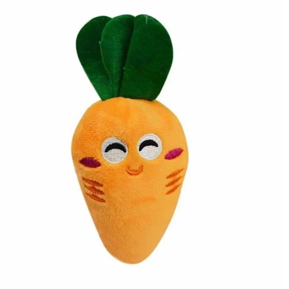Pet Soft Fleece Smiling Carrot Chew Squeak Toys for Small Dog Puppy Squeaky Plush Sound Cute Vegetable