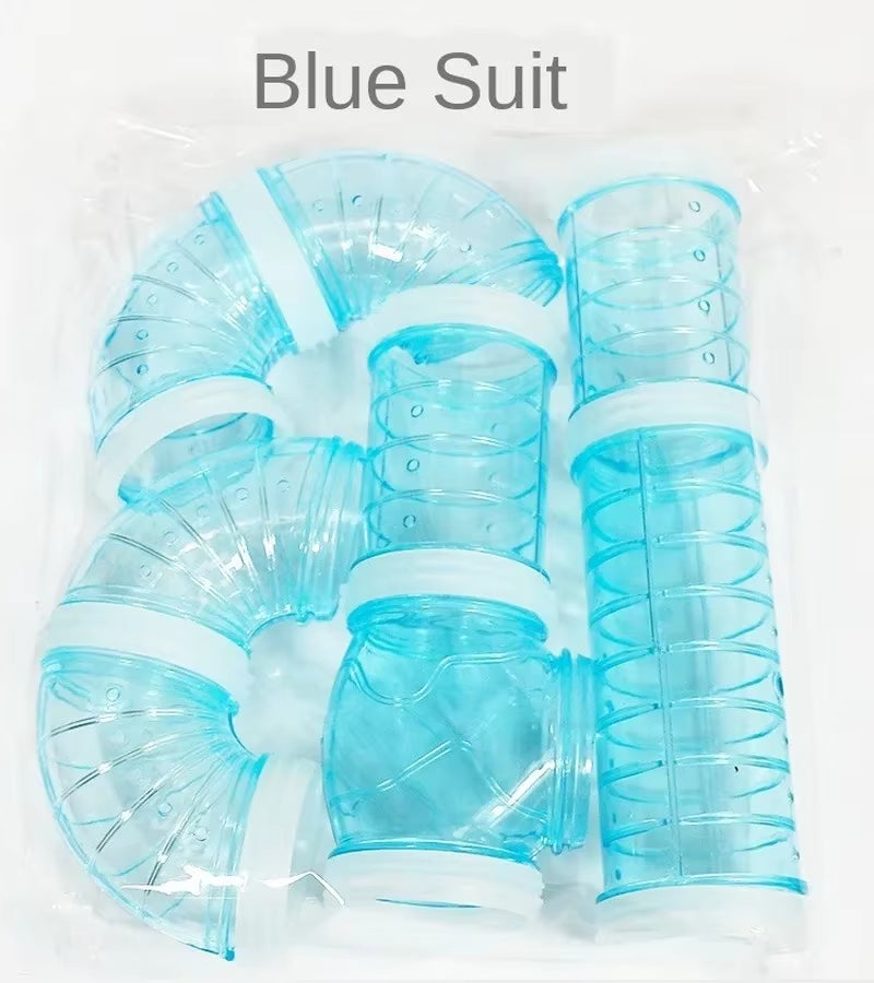 8 Pcs/Set DIY Hamster Tunnel Toy Pet Sports Training Pipeline Transparent Runway Toy Pet Hamster Game Tool