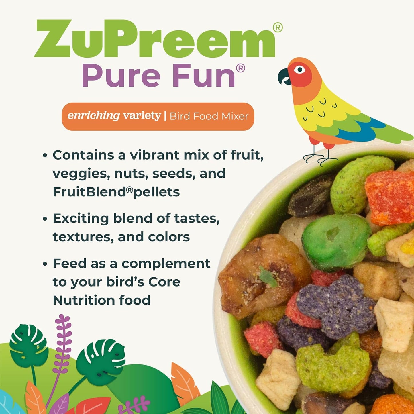 Pure Fun Parrots & Conures Bird Food 2 Pk 2 Lbs