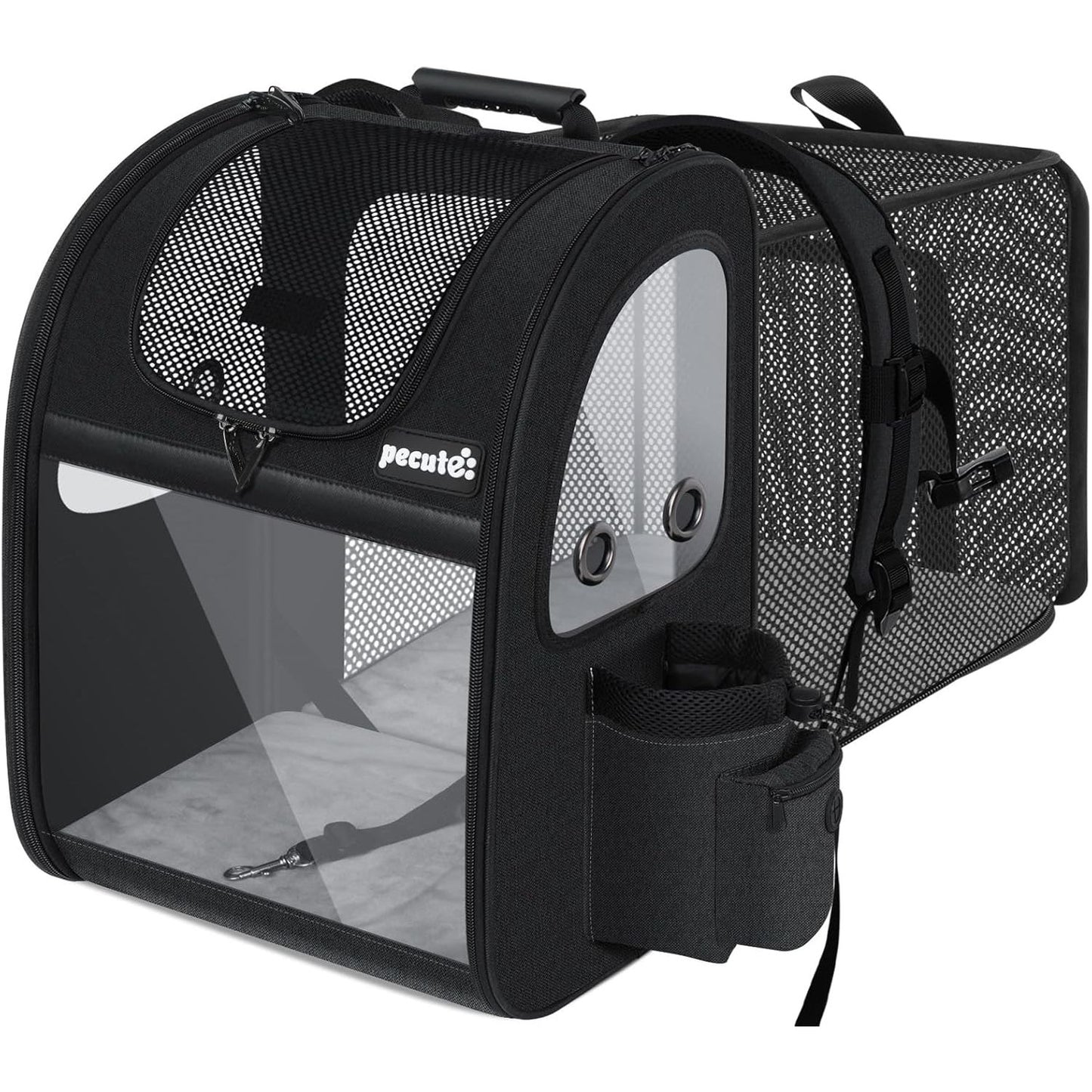 Dog Carrier Backpack Expandable, Pet Backpack Carrier for Small Dogs & Cats up to 18 Lbs, Waterproof & Breathable Mesh Design, Ideal for Hiking, Travel, Camping, and Outdoor Adventures Black
