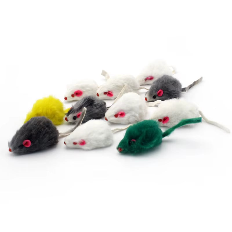 Rabbit Fur False Mouse Pet Cat Toys Feather Rainbow Ball Toy Cayts Funny Playing Toys for Cats Kitten Fish Cat Toy
