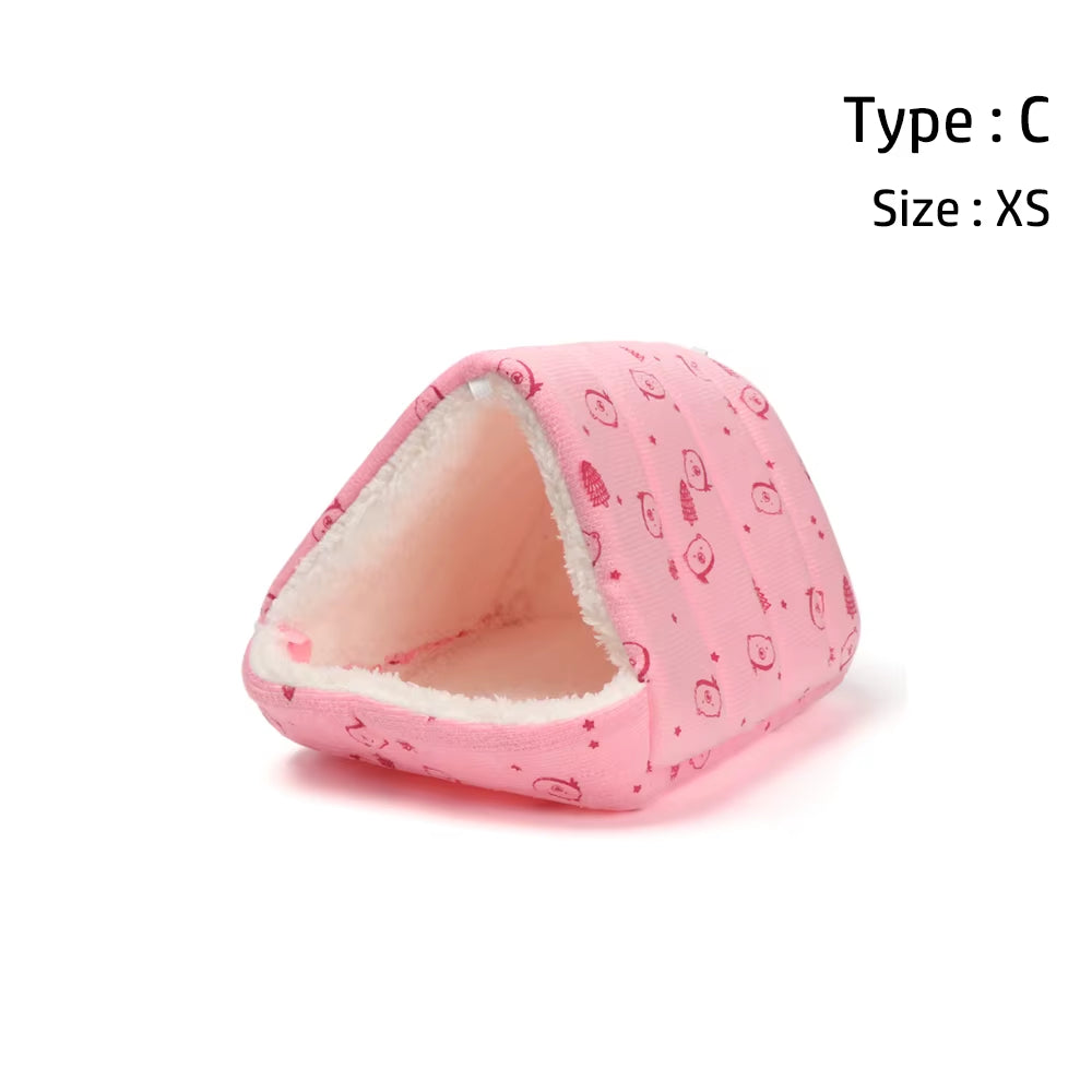 Soft Hamster House Guinea Pig Warm Mat Nest Small Animal Sleeping Bed Winter Comfortable Plush Hamster House Cave Pets Supplies