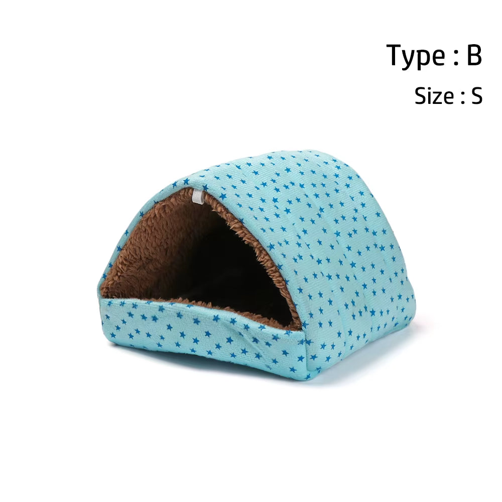 Soft Hamster House Guinea Pig Warm Mat Nest Small Animal Sleeping Bed Winter Comfortable Plush Hamster House Cave Pets Supplies
