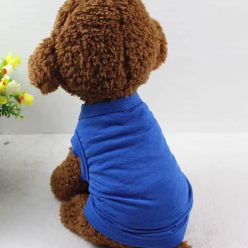 XS-3XL Summer Pure Cotton Puppy Blank Dog Shirt Clothes Soft Plain Doggy Vest Cat Bottoming T Shirts for Small Medium Large Dogs