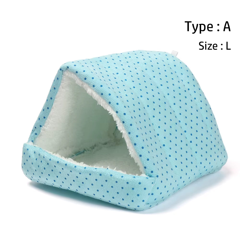Soft Hamster House Guinea Pig Warm Mat Nest Small Animal Sleeping Bed Winter Comfortable Plush Hamster House Cave Pets Supplies