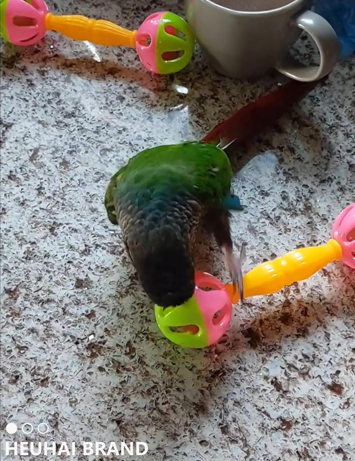Bird Toys 18 Pcs Set, Colorful Plastic & Woven Rattan Balls with Bells for Parrots & Small Birds - Safe, Strong, & Stimulating Play for Beak Health & Foot Flexibility
