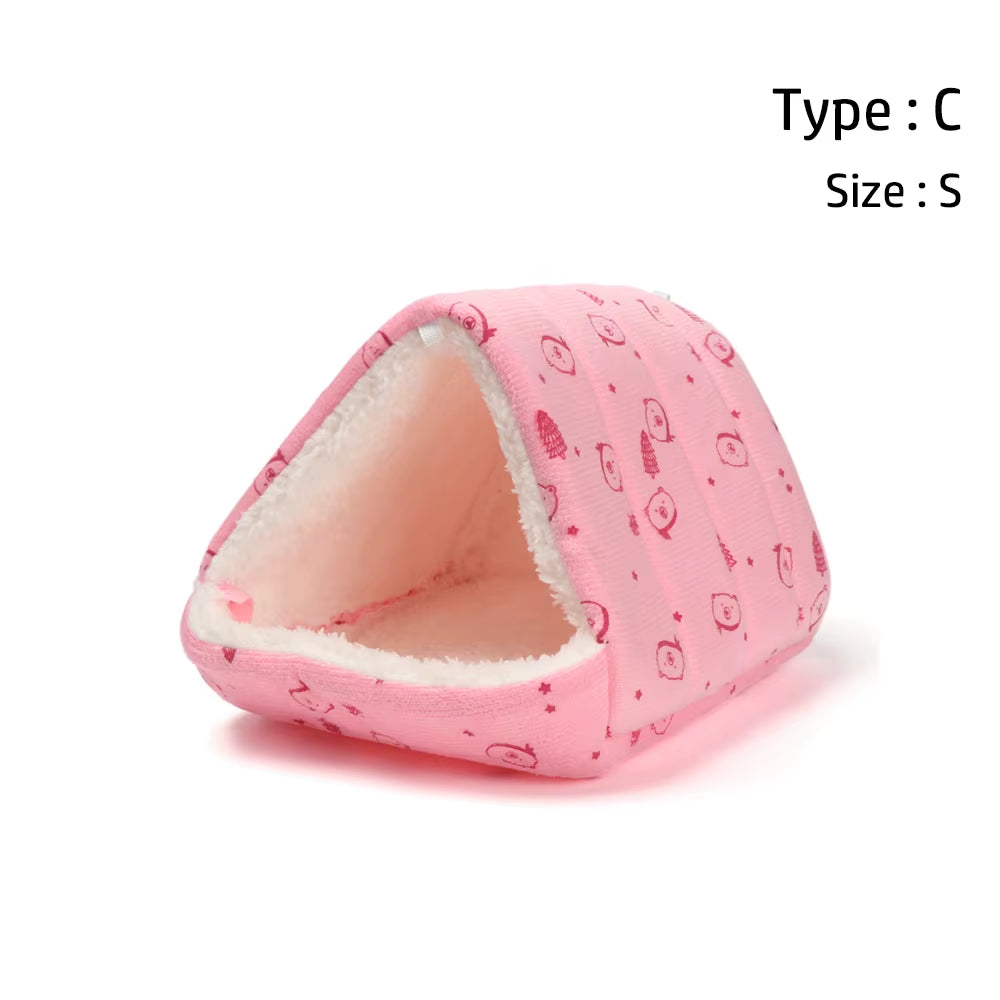 Soft Hamster House Guinea Pig Warm Mat Nest Small Animal Sleeping Bed Winter Comfortable Plush Hamster House Cave Pets Supplies