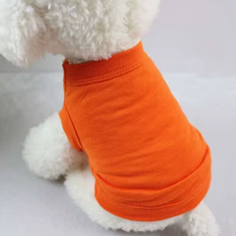 XS-3XL Summer Pure Cotton Puppy Blank Dog Shirt Clothes Soft Plain Doggy Vest Cat Bottoming T Shirts for Small Medium Large Dogs