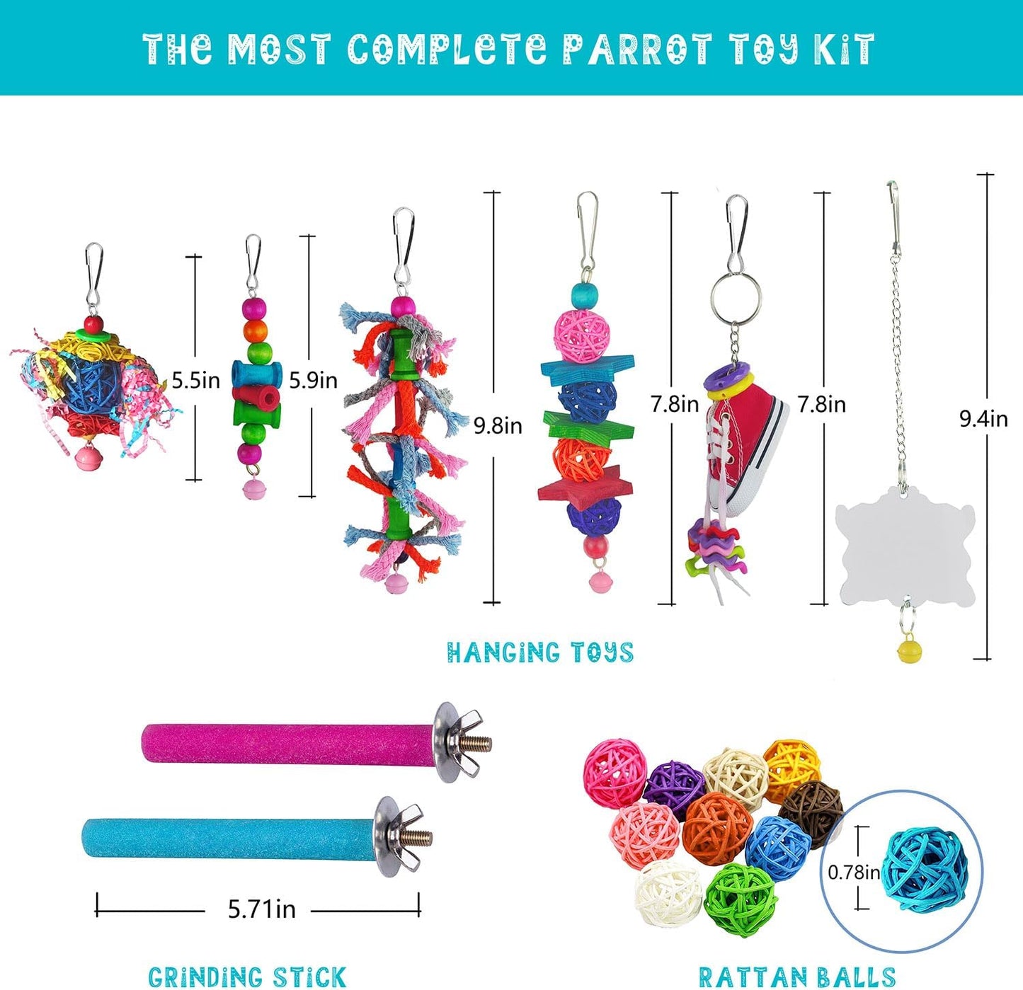 23Pcs Parakeet