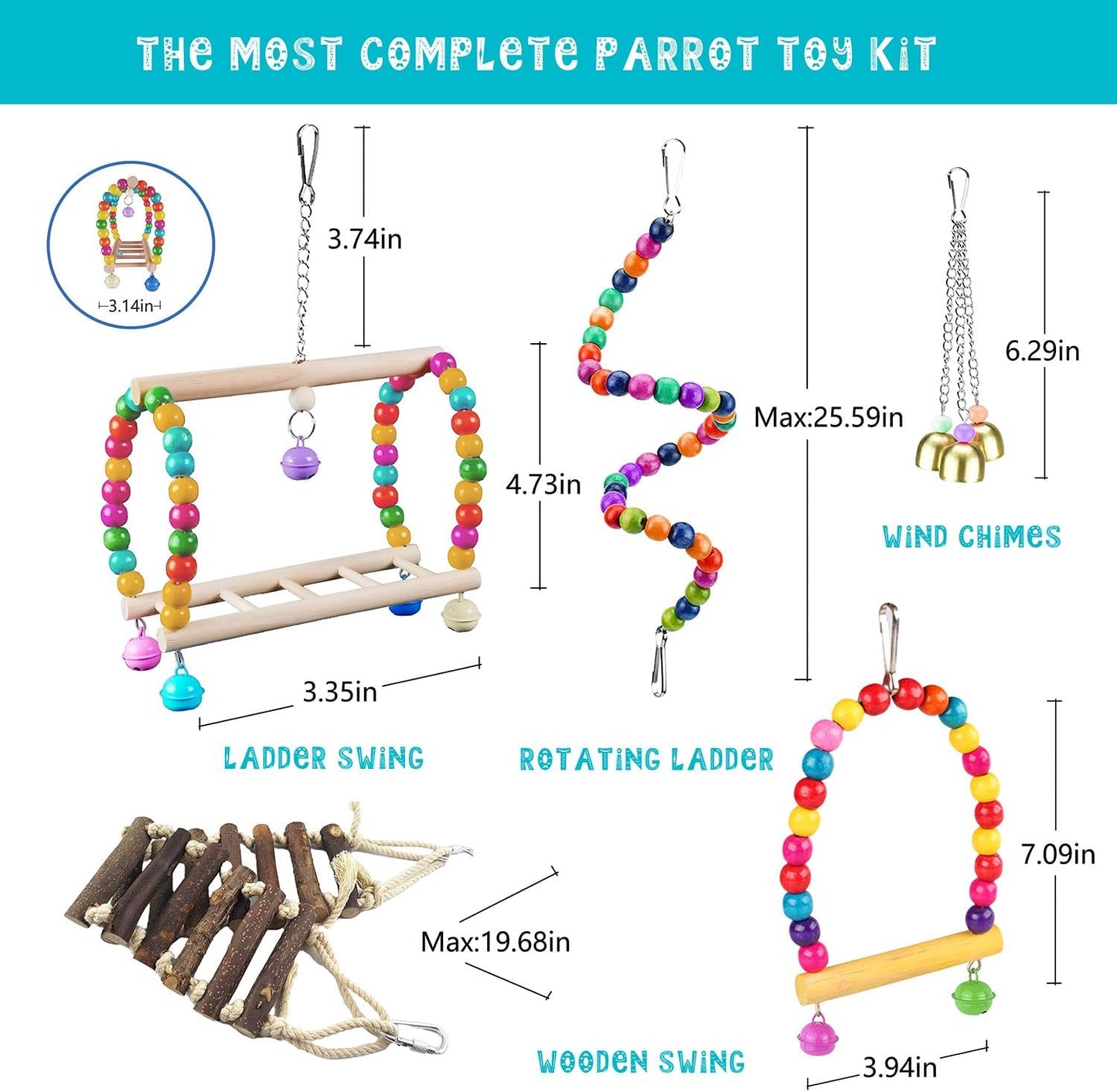 23Pcs Parakeet