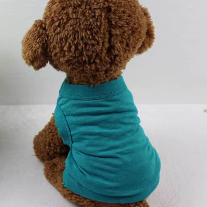 XS-3XL Summer Pure Cotton Puppy Blank Dog Shirt Clothes Soft Plain Doggy Vest Cat Bottoming T Shirts for Small Medium Large Dogs