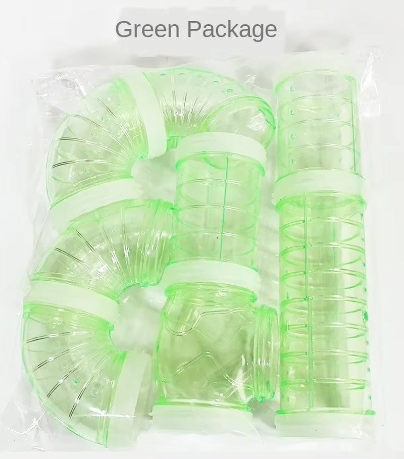 8 Pcs/Set DIY Hamster Tunnel Toy Pet Sports Training Pipeline Transparent Runway Toy Pet Hamster Game Tool