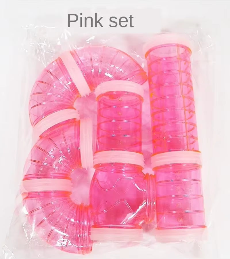 8 Pcs/Set DIY Hamster Tunnel Toy Pet Sports Training Pipeline Transparent Runway Toy Pet Hamster Game Tool