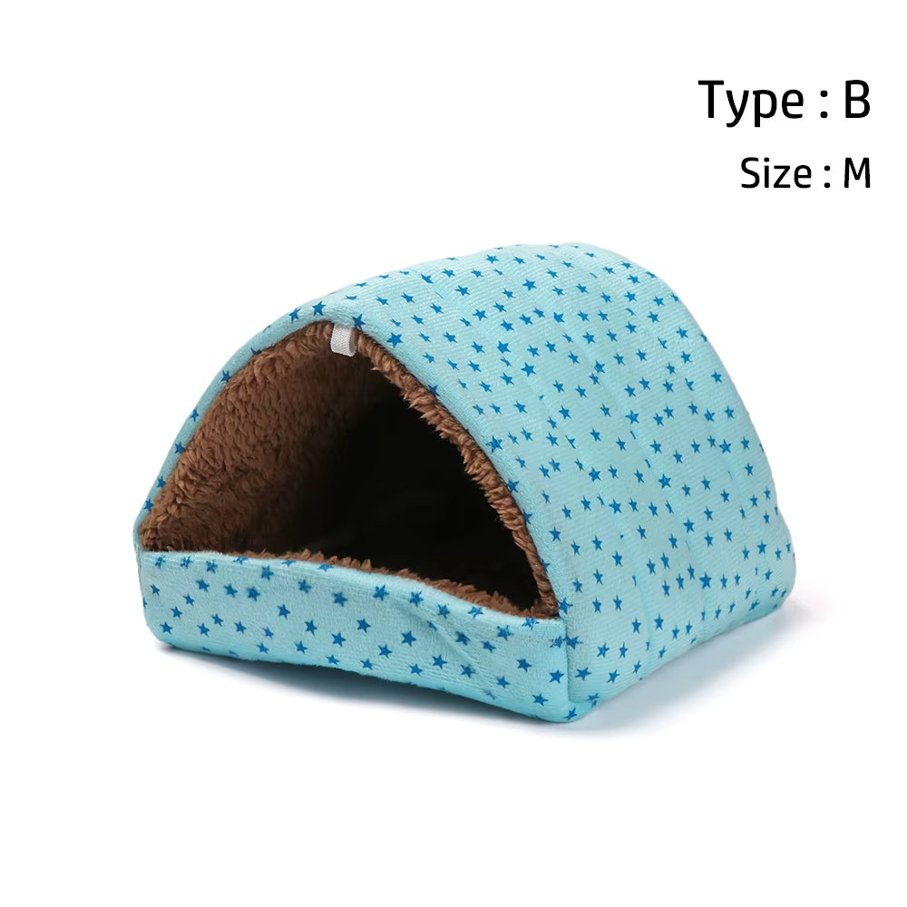 Soft Hamster House Guinea Pig Warm Mat Nest Small Animal Sleeping Bed Winter Comfortable Plush Hamster House Cave Pets Supplies
