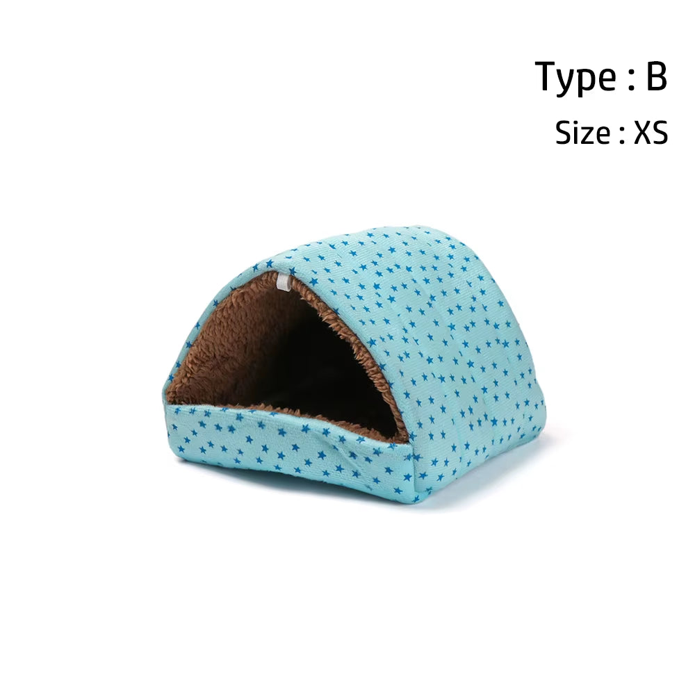 Soft Hamster House Guinea Pig Warm Mat Nest Small Animal Sleeping Bed Winter Comfortable Plush Hamster House Cave Pets Supplies