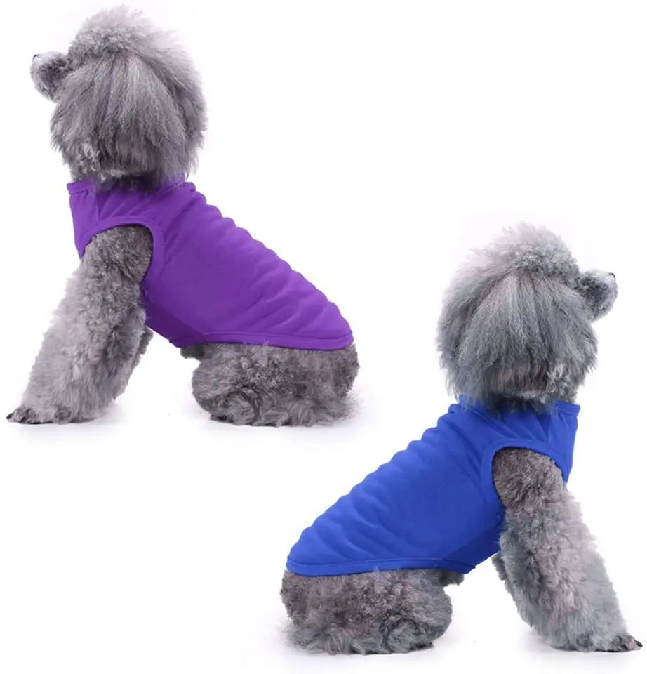 XS-3XL Summer Pure Cotton Puppy Blank Dog Shirt Clothes Soft Plain Doggy Vest Cat Bottoming T Shirts for Small Medium Large Dogs