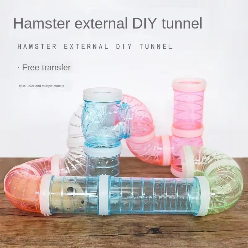 8 Pcs/Set DIY Hamster Tunnel Toy Pet Sports Training Pipeline Transparent Runway Toy Pet Hamster Game Tool