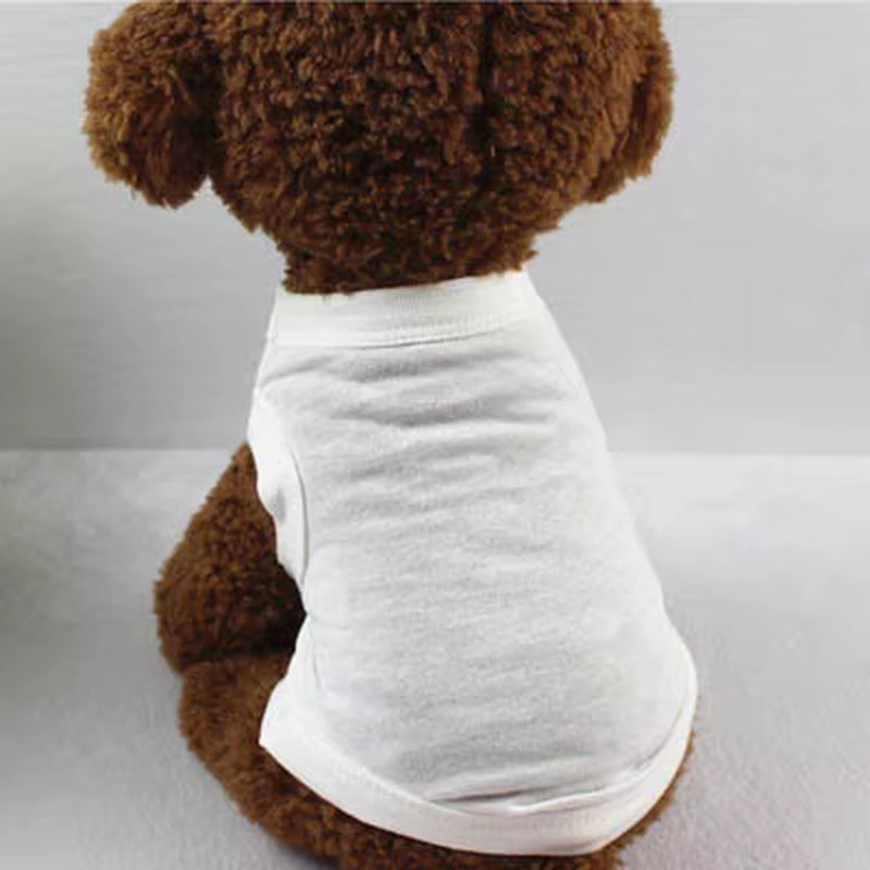 XS-3XL Summer Pure Cotton Puppy Blank Dog Shirt Clothes Soft Plain Doggy Vest Cat Bottoming T Shirts for Small Medium Large Dogs