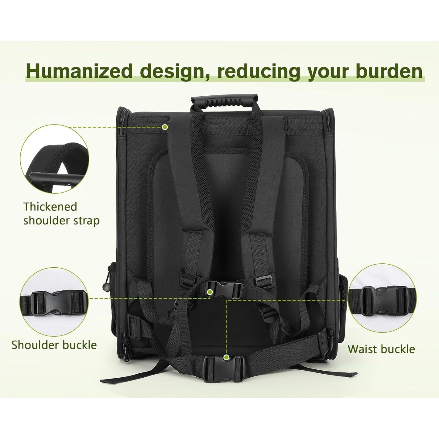 Dog Carrier Backpack Expandable, Pet Backpack Carrier for Small Dogs & Cats up to 18 Lbs, Waterproof & Breathable Mesh Design, Ideal for Hiking, Travel, Camping, and Outdoor Adventures Black