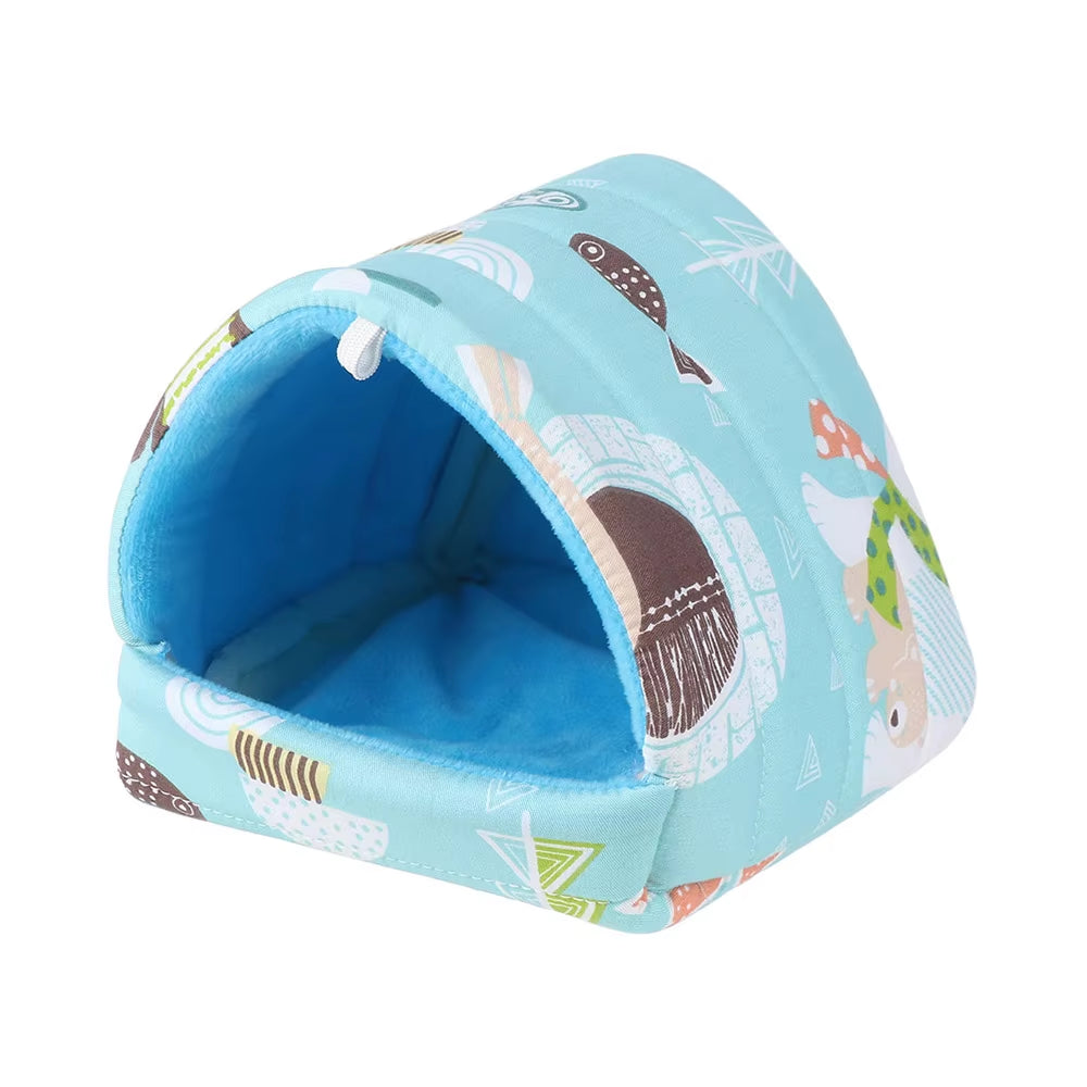 DIY Cute Mini Cage Rabbit Squirrel Winter Warm Mat Guinea Pig Nest Hamster House Small Animal Sleeping Bed Pet Hanging Cage