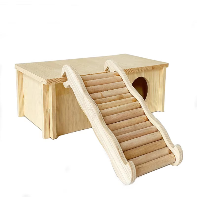 Hamster Climbing Ladder Wooden Bridge Small Pet Chew Toys Cage Decor Accessories