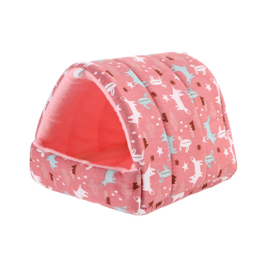 DIY Cute Mini Cage Rabbit Squirrel Winter Warm Mat Guinea Pig Nest Hamster House Small Animal Sleeping Bed Pet Hanging Cage