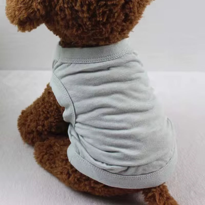 XS-3XL Summer Pure Cotton Puppy Blank Dog Shirt Clothes Soft Plain Doggy Vest Cat Bottoming T Shirts for Small Medium Large Dogs
