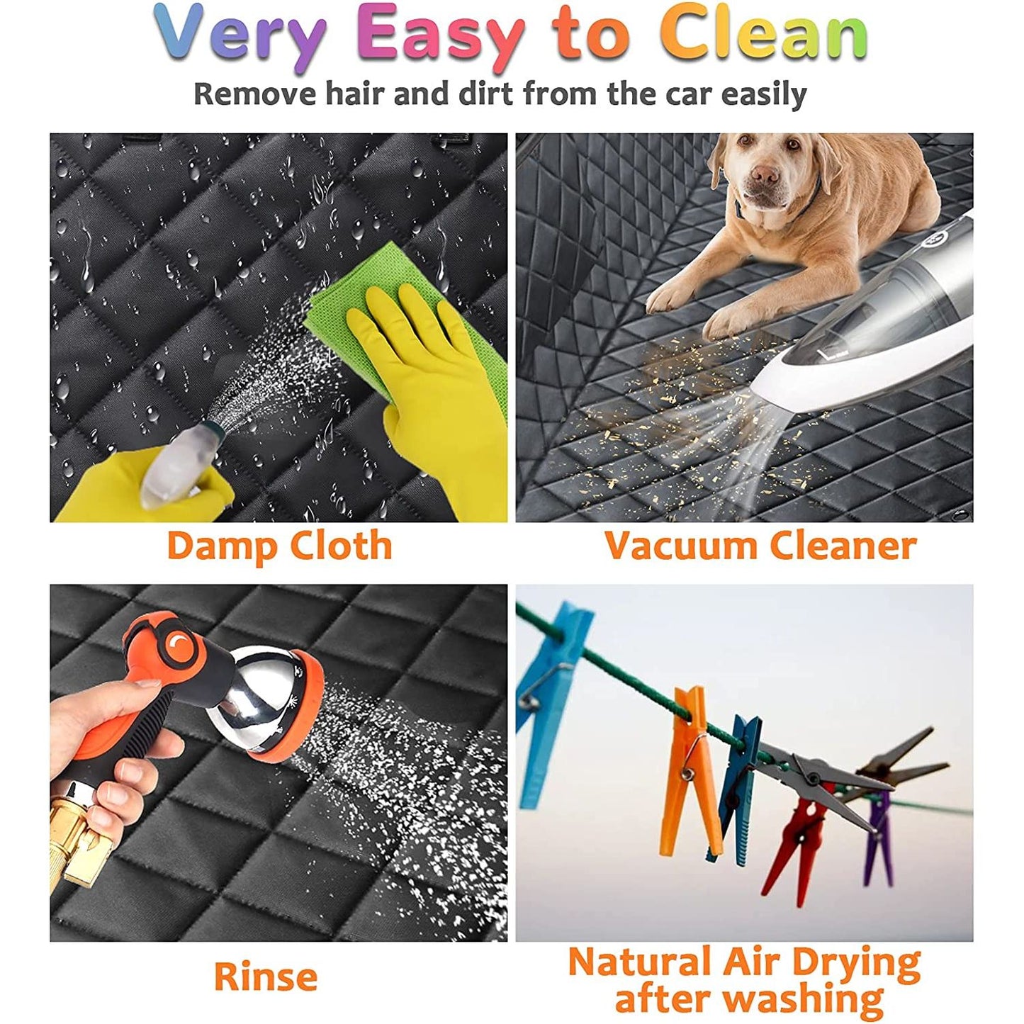 6-In-1 Dog Car Seat Cover for Back Seat, Waterproof Dog Car Hammock with Mesh Window, Non-Slip Pet Backseat Protector for Cars, Trucks and Suvs