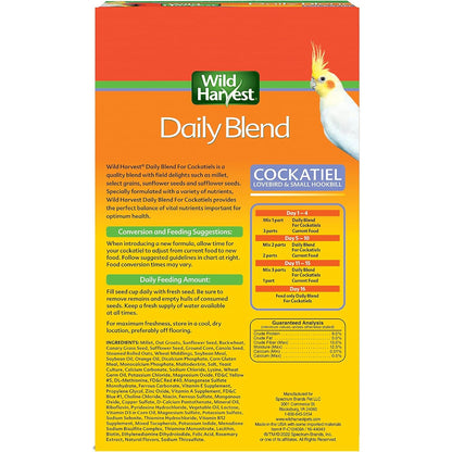 Daily Blend  Nutrition Diet, Bird Food for Cockatiels, Lovebirds and Small Hookbills, 2 Pounds
