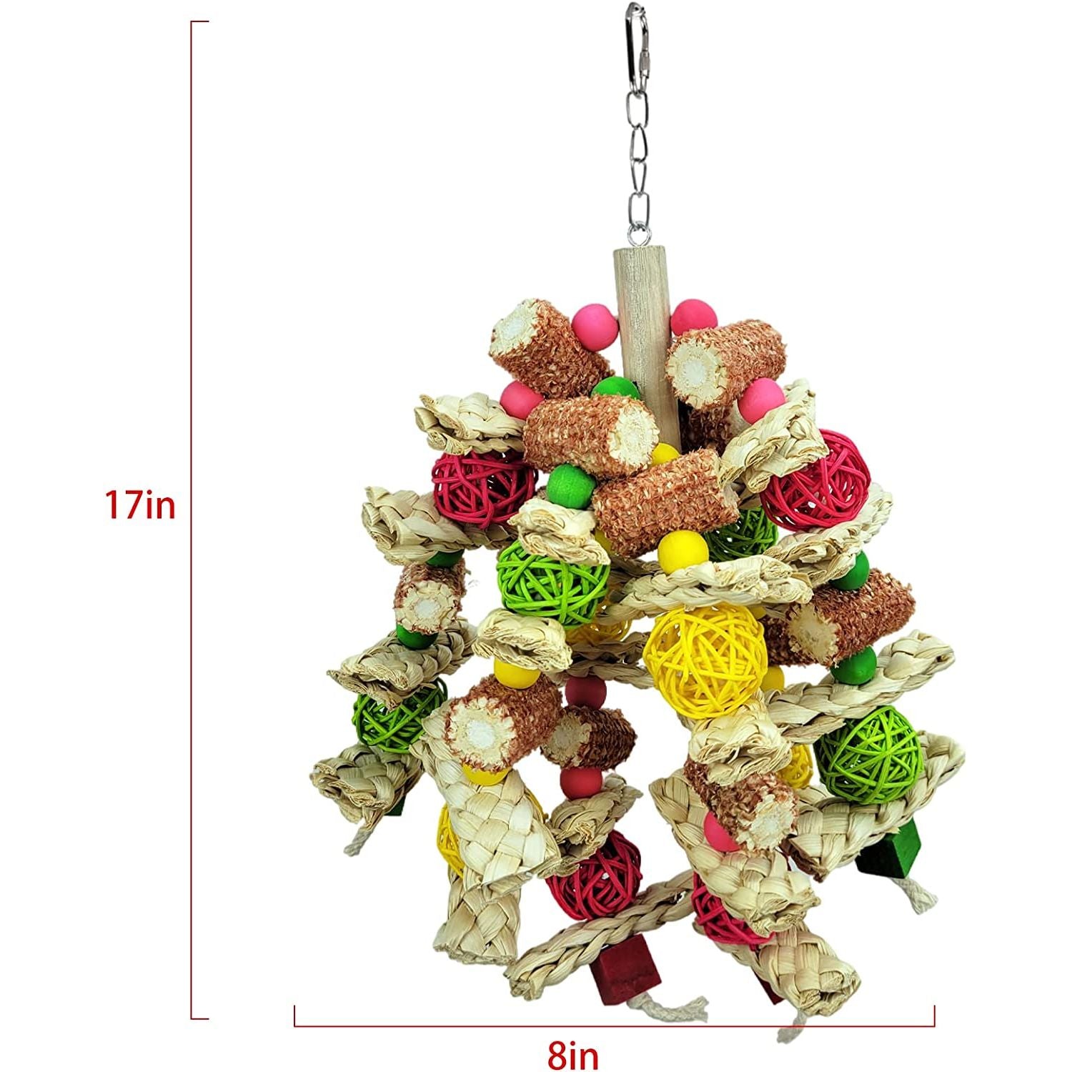 Parrot Toys, Natural Corn Cob Chewable Bird Toys for African Grey Parrots and Various Amazon Parrots, Macaw Food Grade Toys, Love Birds Parrot Cage Toys.