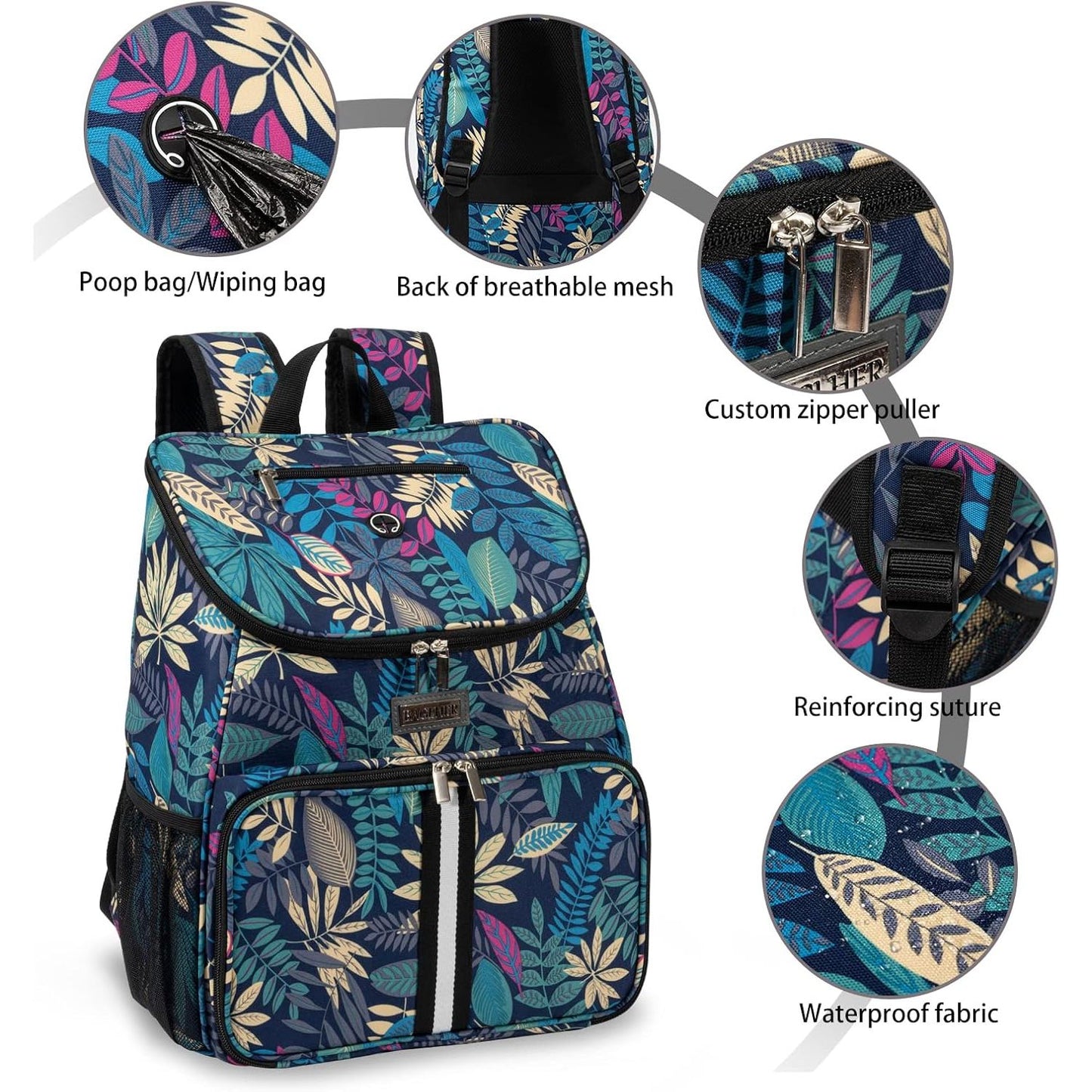 丨Dog Travel Bag, Airline Approved Pet Supplies Backpack, Dog Travel Backpack with 2 Silicone Collapsible Bowls and 2 Food Baskets