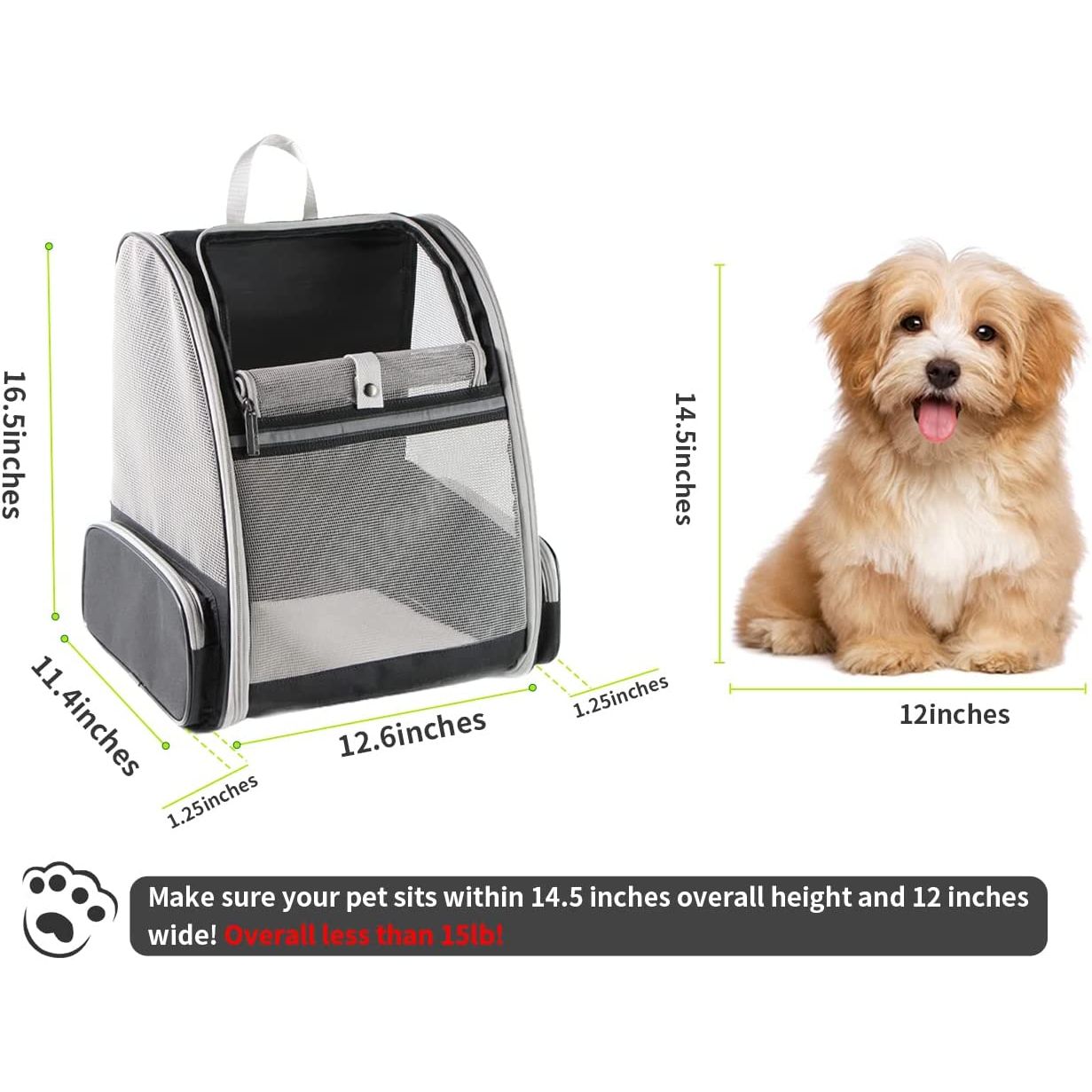 Innovative Traveler Bubble Backpack Pet Carriers for Cats and Dogs (Black)