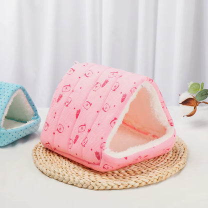 Soft Hamster House Guinea Pig Warm Mat Nest Small Animal Sleeping Bed Winter Comfortable Plush Hamster House Cave Pets Supplies