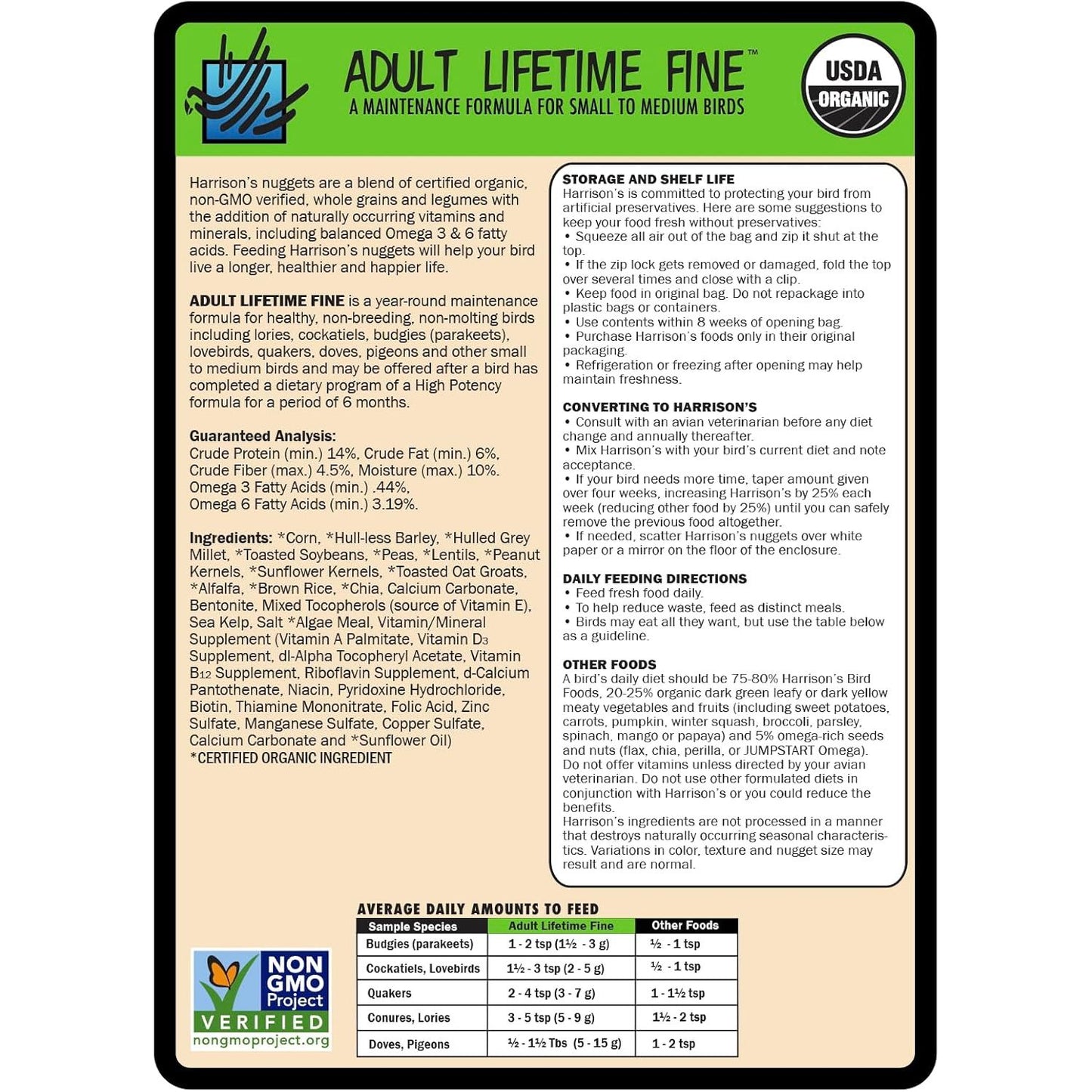 Harrison'S Adult Lifetime Fine 1Lb ...
