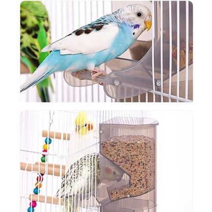 Automatic Bird Feeder No-Mess Bird Feeder Parrot Feeder Cage Accessories for Budgerigar Canary Lovebord Finch Parakeet