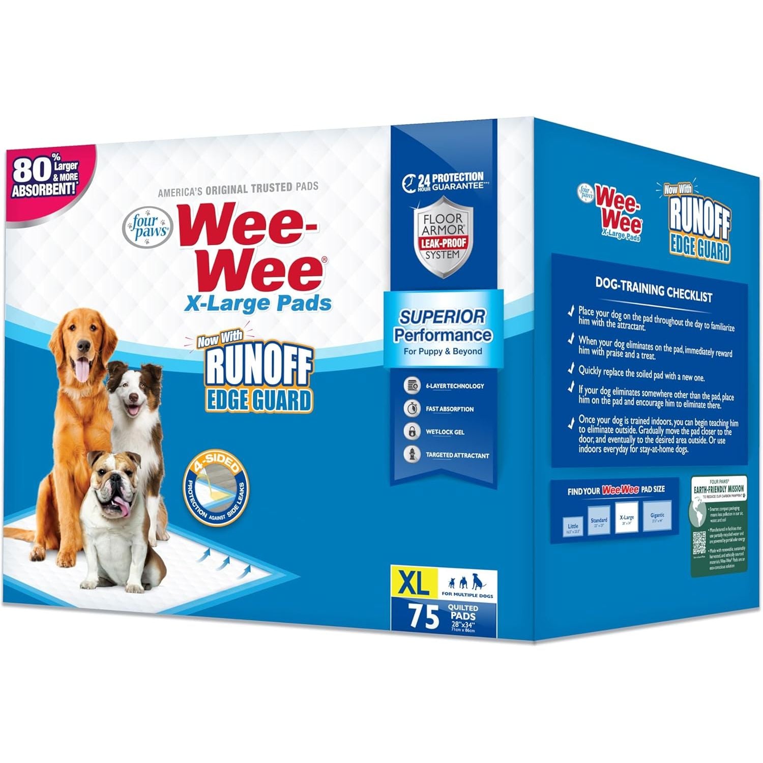 100524768 75-Count Wee-Wee Dog Training Pads, X-Large