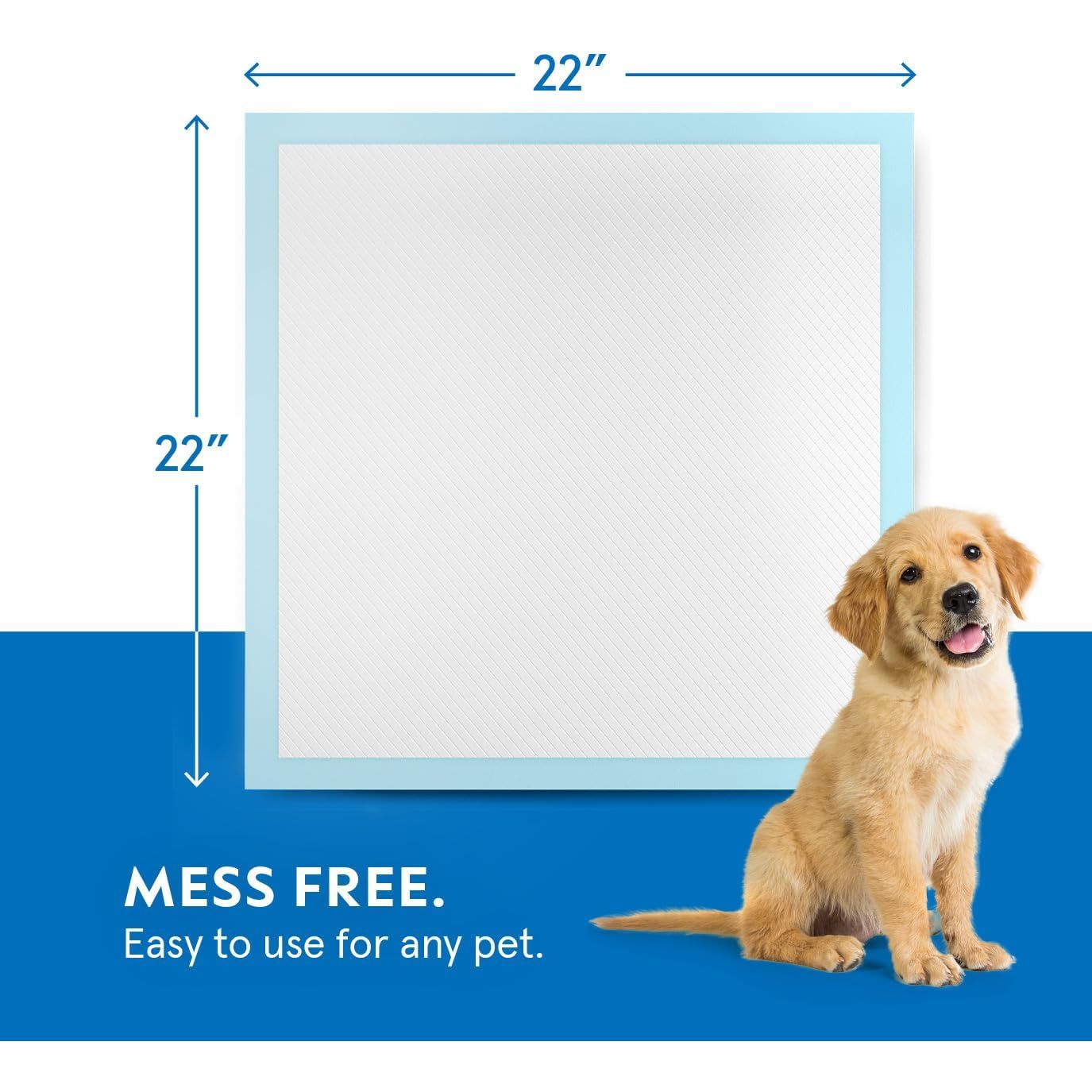 Pee Pads for Dog & Puppy Training [100-COUNT] Pet Potty Pads for Small Dogs 22" X 22" Leak-Proof Design - Quick-Dry Surface - Heavy Duty Absorbent Disposable Wee Pad - Dog & Puppy Products Bulk Pack