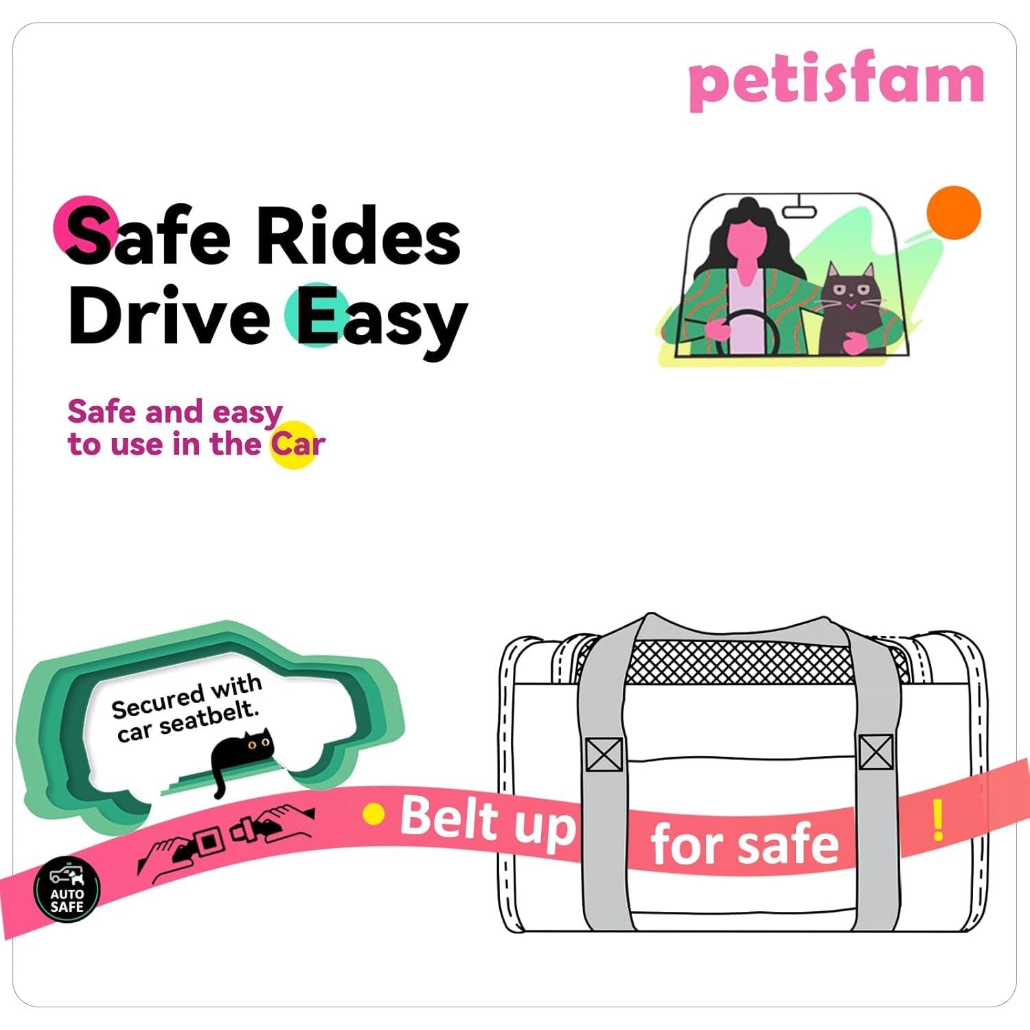 Soft Pet Carrier for Medium Cats and Small Dogs with Cozy Bed, 3 Doors, Top Entrance | Airline Approved, Escape-Proof, Breathable, Leak-Proof, Easy Storage (Pink)