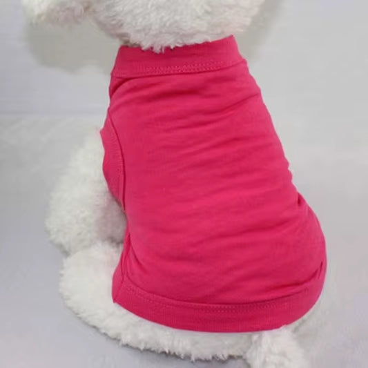 XS-3XL Summer Pure Cotton Puppy Blank Dog Shirt Clothes Soft Plain Doggy Vest Cat Bottoming T Shirts for Small Medium Large Dogs