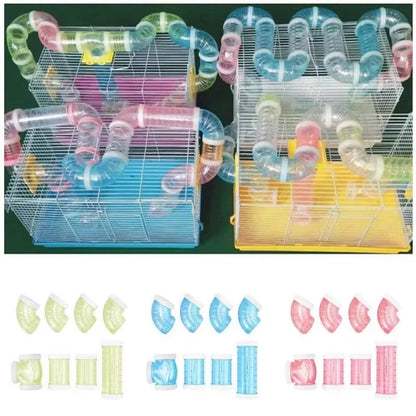 8 Pcs/Set DIY Hamster Tunnel Toy Pet Sports Training Pipeline Transparent Runway Toy Pet Hamster Game Tool