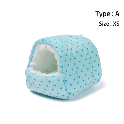 Soft Hamster House Guinea Pig Warm Mat Nest Small Animal Sleeping Bed Winter Comfortable Plush Hamster House Cave Pets Supplies