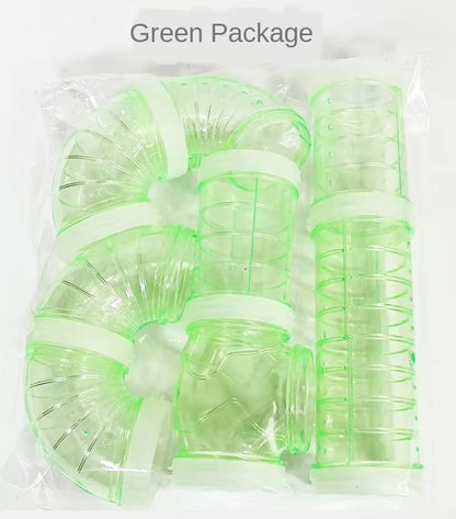 8 Pcs/Set DIY Hamster Tunnel Toy Pet Sports Training Pipeline Transparent Runway Toy Pet Hamster Game Tool