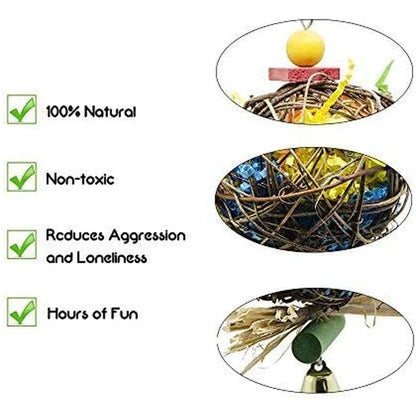 2 Pack Bird Chewing Toys Foraging Shredder Parrot Cage Shredder Hanging Toy for Cockatiel Conure African Grey Amazon