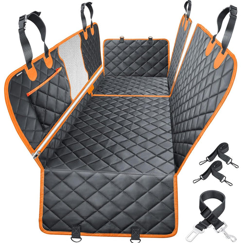 6-In-1 Dog Car Seat Cover for Back Seat, Waterproof Dog Car Hammock with Mesh Window, Non-Slip Pet Backseat Protector for Cars, Trucks and Suvs