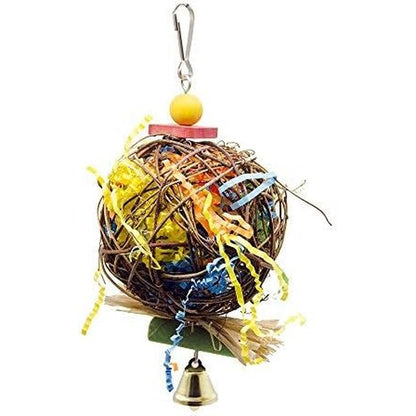2 Pack Bird Chewing Toys Foraging Shredder Parrot Cage Shredder Hanging Toy for Cockatiel Conure African Grey Amazon