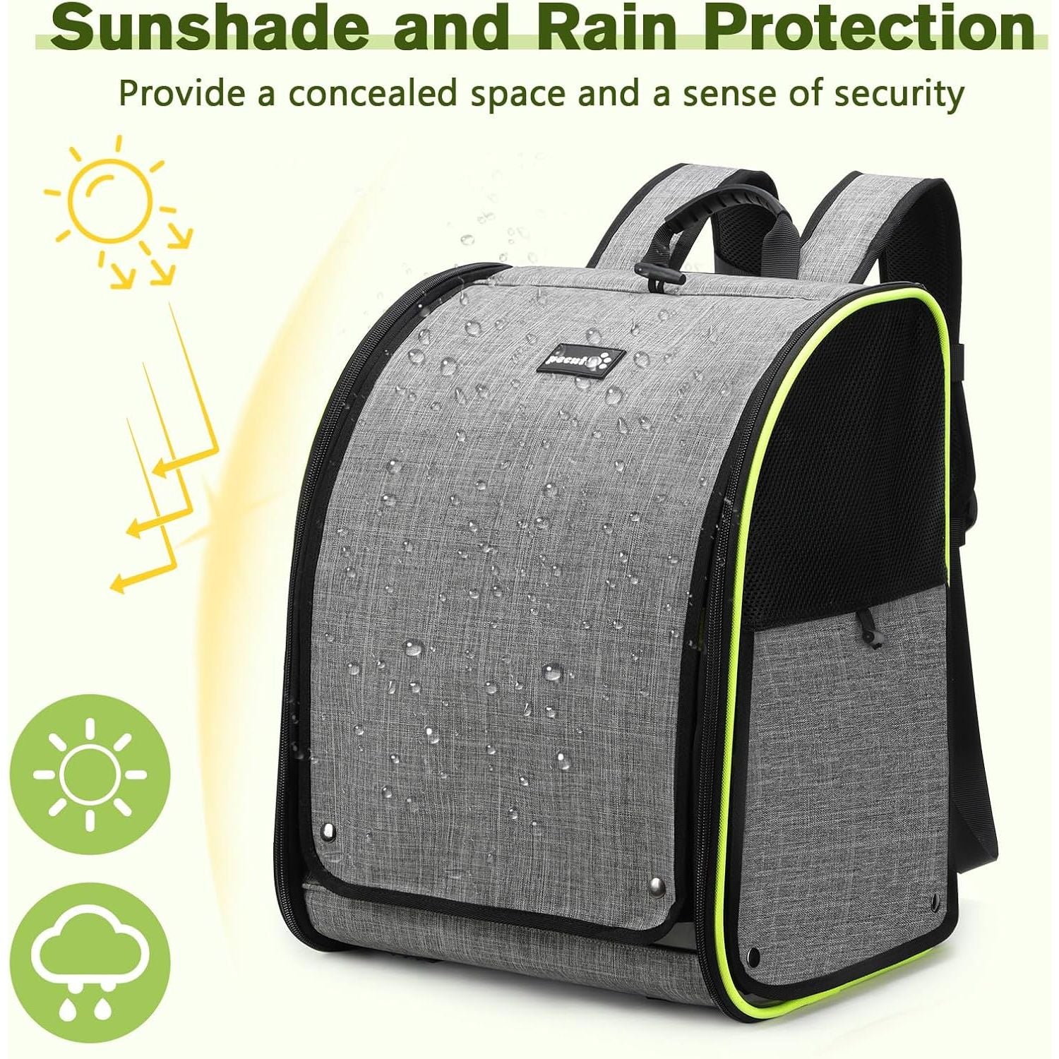 Bird Carrier Backpack, Parrots Bird Backpack with Visible Window, Adjustable Height Standing Perch, Feeding Cans, Waterproof Pads, Lightweight Foldable Birds Travel Cage for Hiking Camping