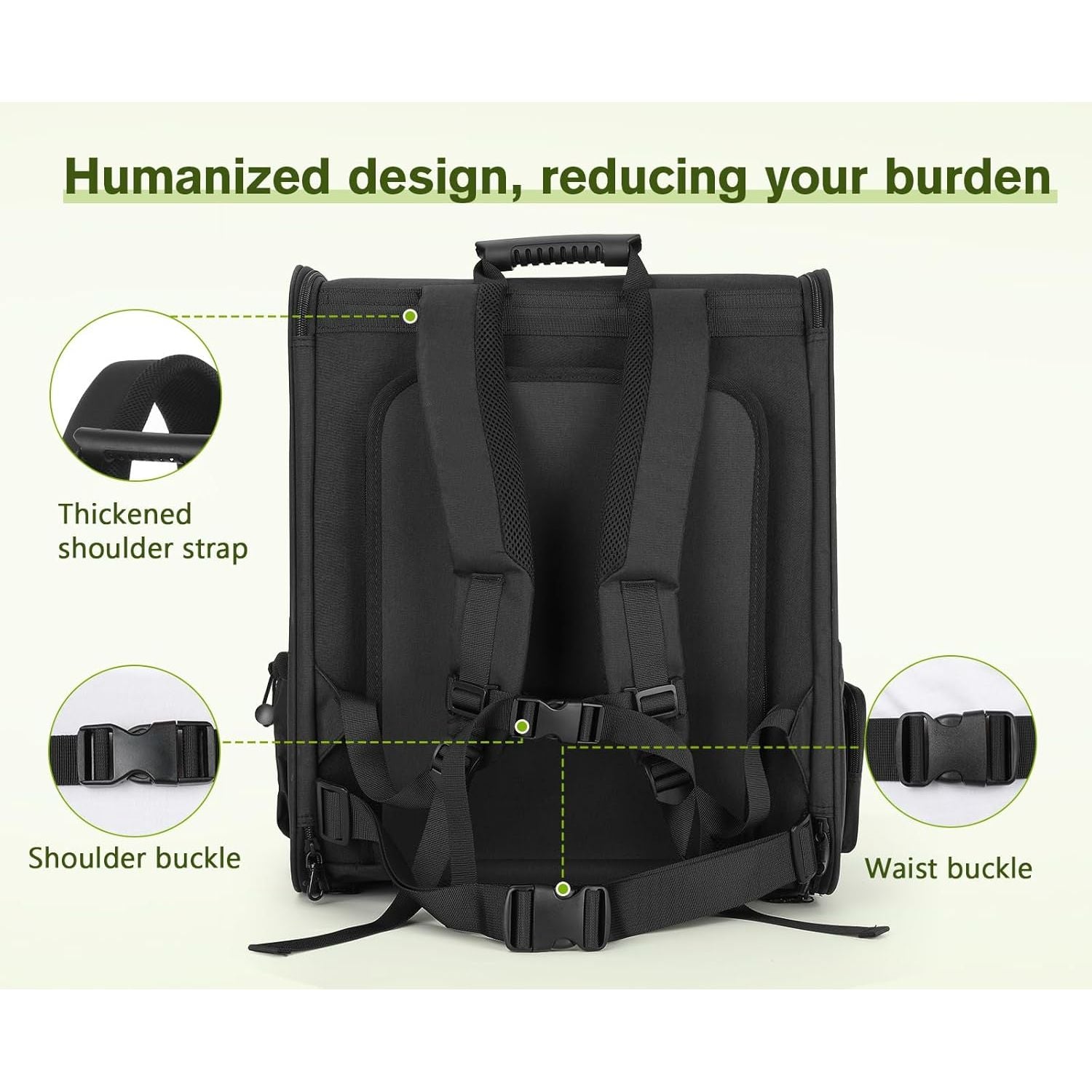 Dog Carrier Backpack Expandable, Pet Backpack Carrier for Small Dogs & Cats up to 18 Lbs, Waterproof & Breathable Mesh Design, Ideal for Hiking, Travel, Camping, and Outdoor Adventures Black