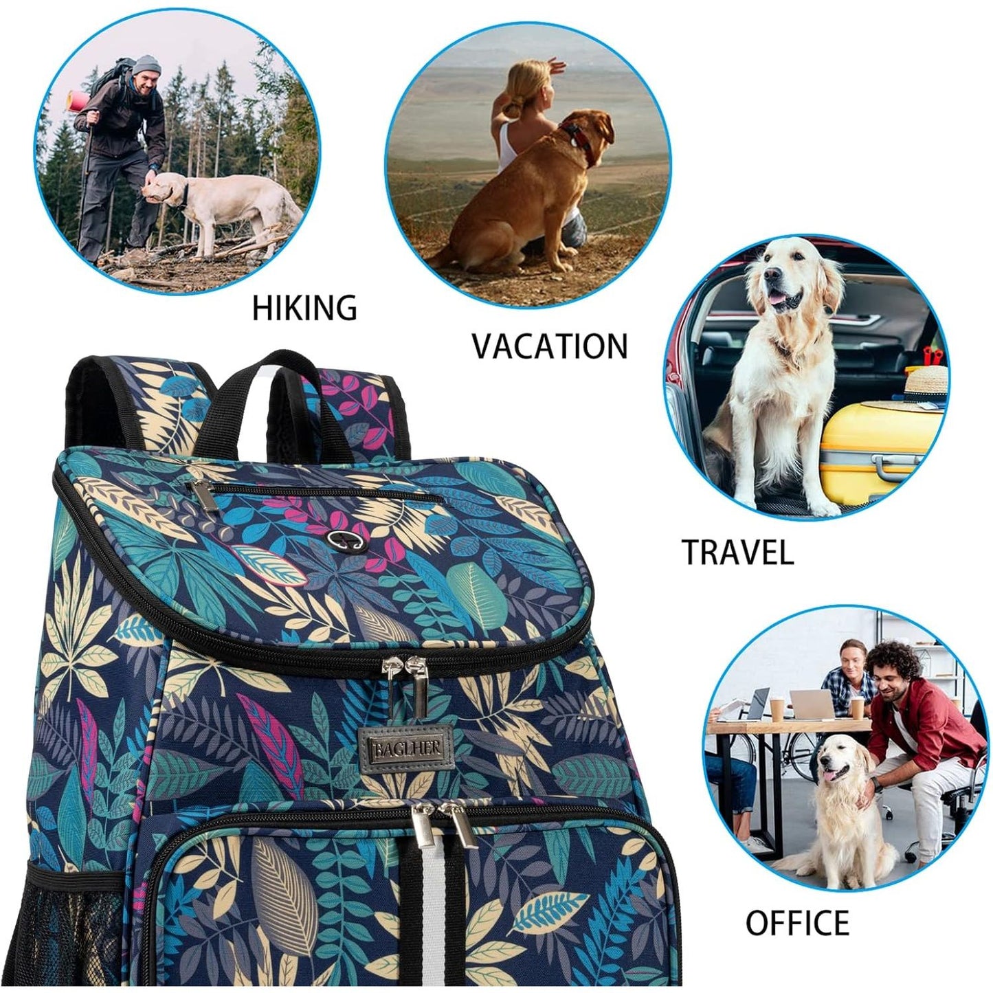 丨Dog Travel Bag, Airline Approved Pet Supplies Backpack, Dog Travel Backpack with 2 Silicone Collapsible Bowls and 2 Food Baskets