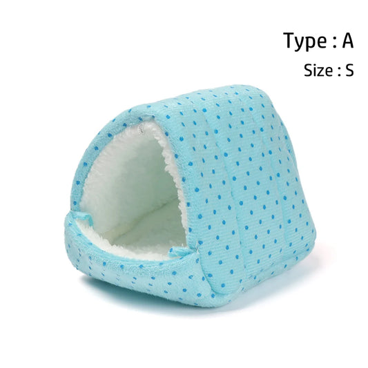 Soft Hamster House Guinea Pig Warm Mat Nest Small Animal Sleeping Bed Winter Comfortable Plush Hamster House Cave Pets Supplies