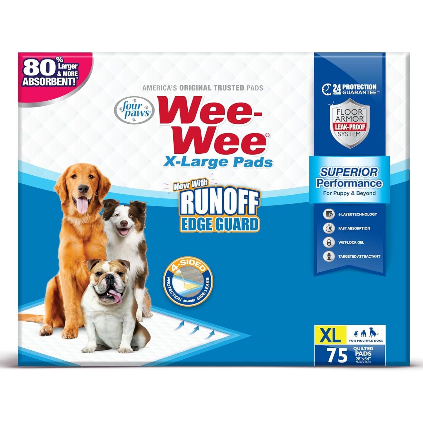 100524768 75-Count Wee-Wee Dog Training Pads, X-Large